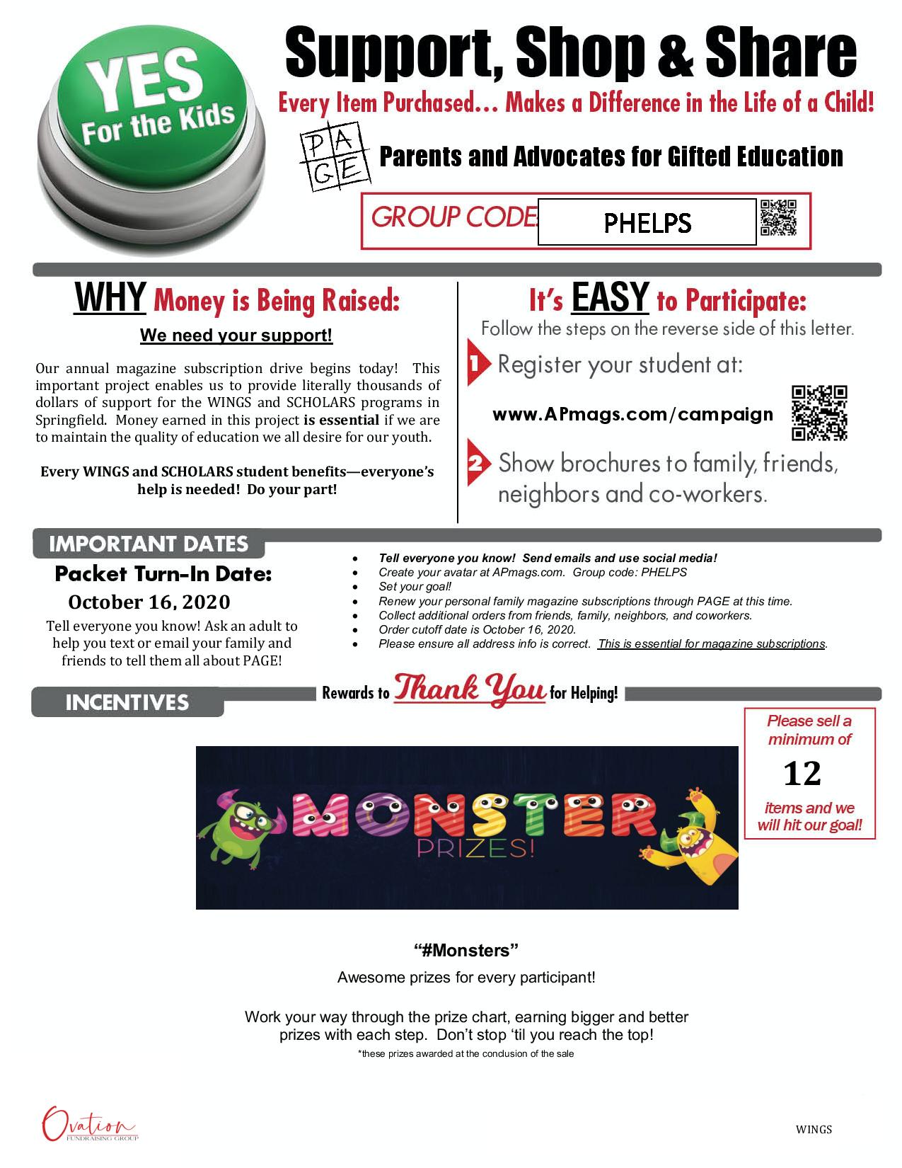 Phelps Center for Gifted Education / Fundraiser Information